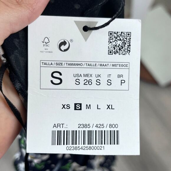 Zara Women Size S Cropped Floral Polka Dot Long Sleeve NEW Top Festival Y2K Boho - Picture 8 of 15